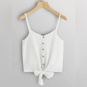 White button crop top